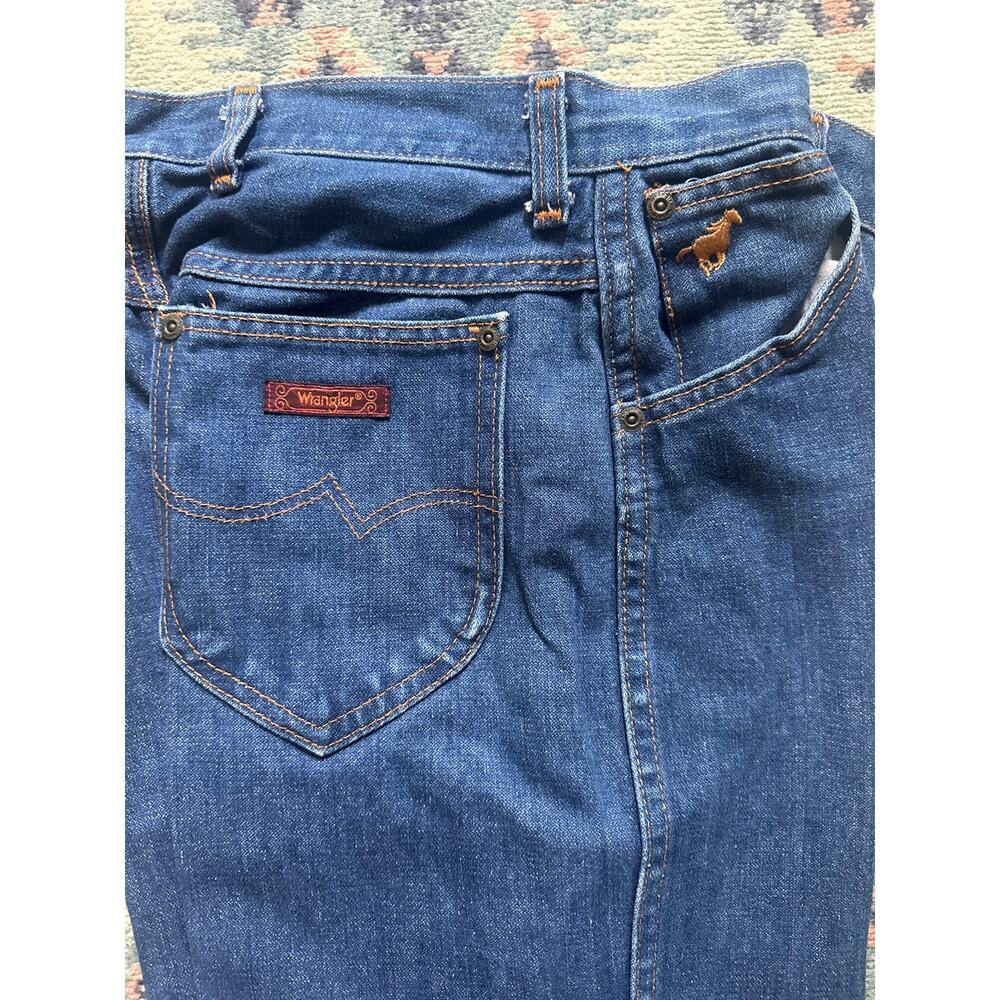 Vintage Wrangler Junior Fit Pony Pocket Jeans 27x30 USA Western 1970's Small - Picture 12 of 15